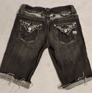 Miss Me Dark Gray Denim Shorts